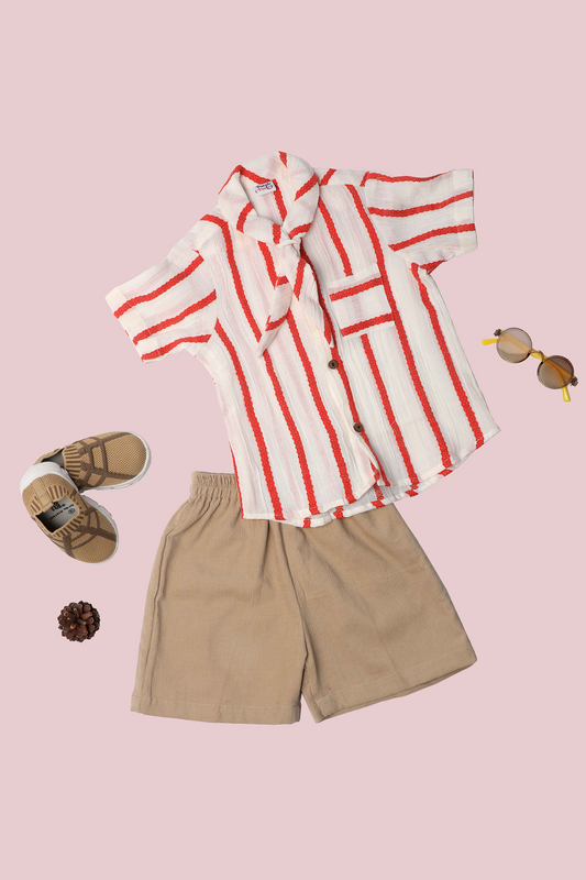 White and Red Stripes Set