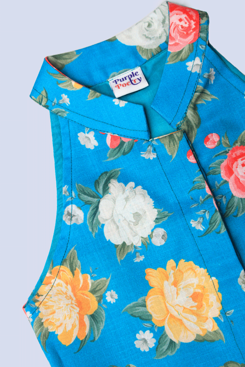 Floral Blue Top Set