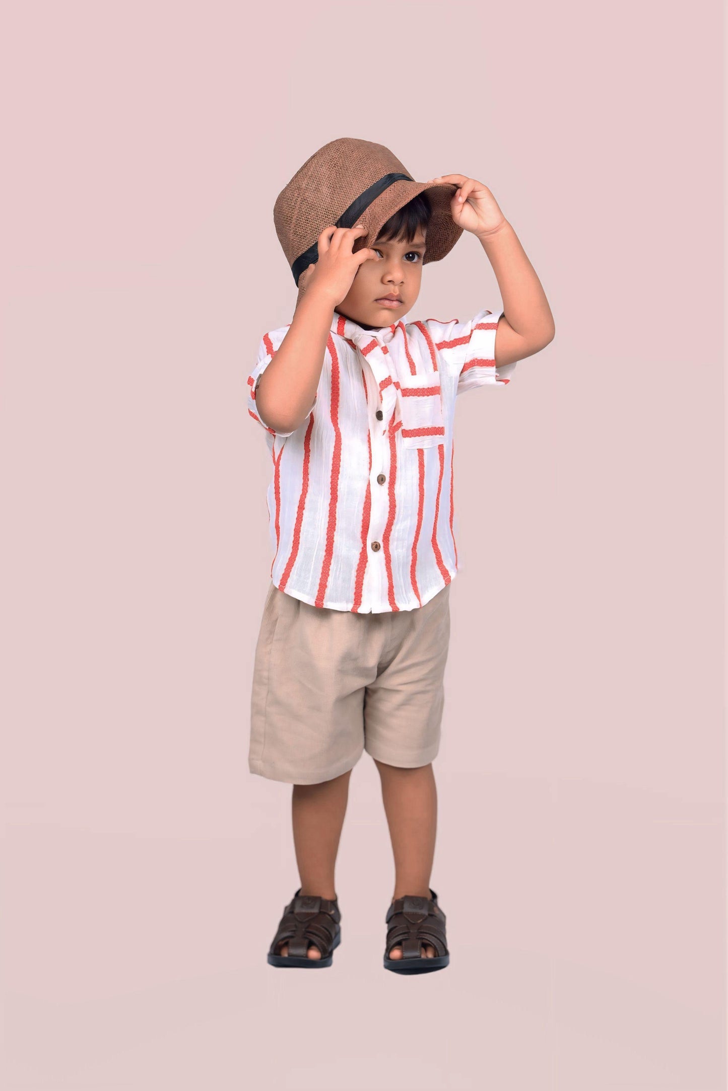 White and Red Stripes Set